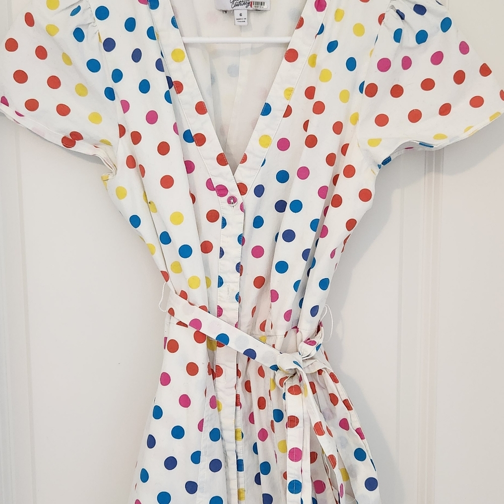 COLOR ME COURNTEY  Dipping Dot Minnie Midi Dress Size 6 - Picture 5 of 10